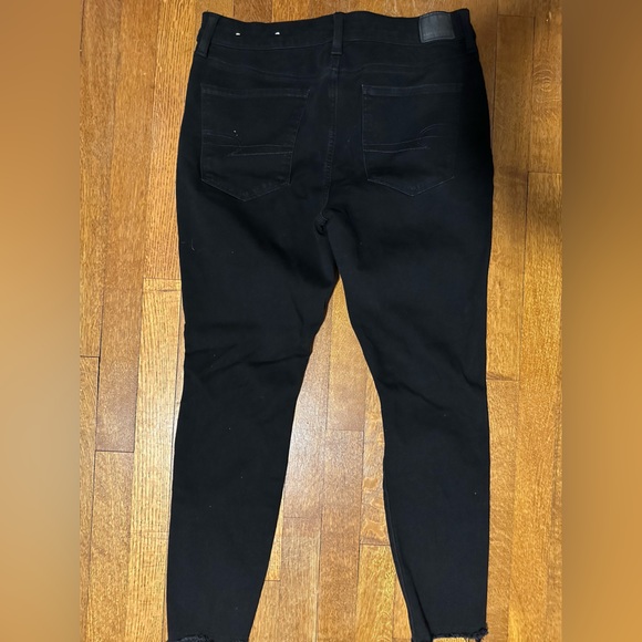 American Eagle Distressed Black High Rise Jeggings Size 14 - Picture 7 of 7